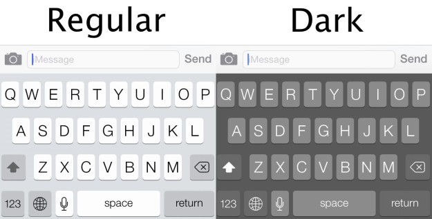 iOS 7.1 - dark keyboard