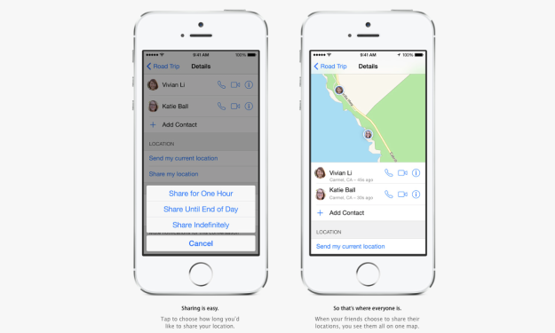 iOS 8 - udostępnianie lokalizacji w wiadomościach