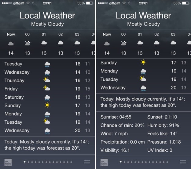 iOS 8 - Pogoda