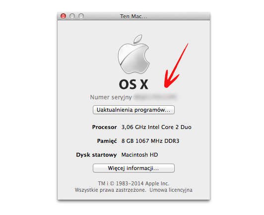 iMac - numer seryjny